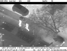 West Midlands Police helicopter identifies fleeing suspects.<br> 
Photo by West Midlands Police, Flickr Creative Commons (<a href="https://www.flickr.com/photos/westmidlandspolice/" target="_blank">https://www.flickr.com/photos/westmidlandspolice/</a>).